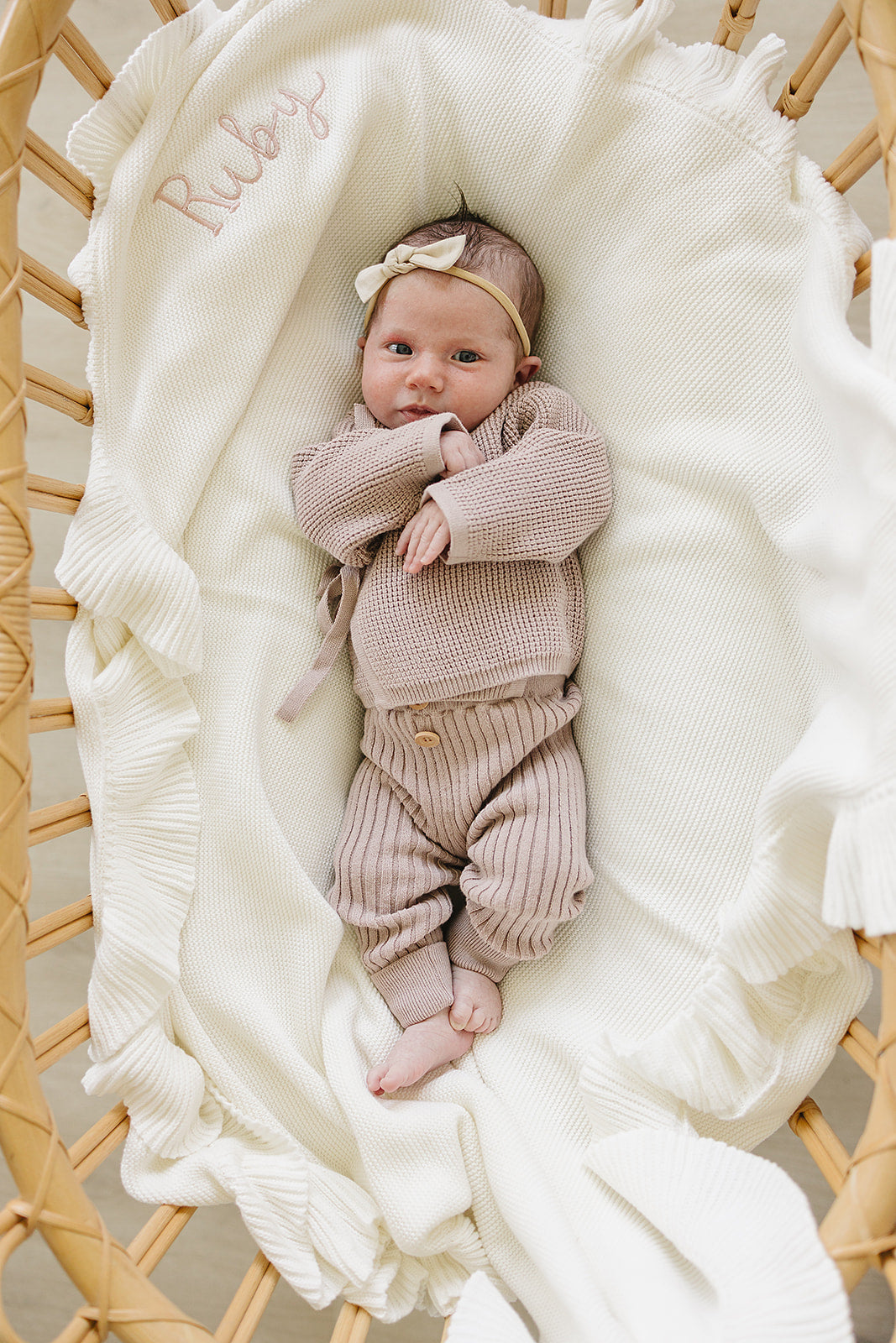 Mauve Knit Wrap Set | Milk & Baby
