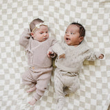 Taupe Pointelle Knit Set | Milk & Baby