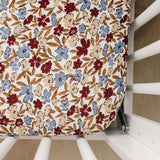 Desert Floral Ribbed Bamboo Stretch Crib Sheet | Milk & Baby