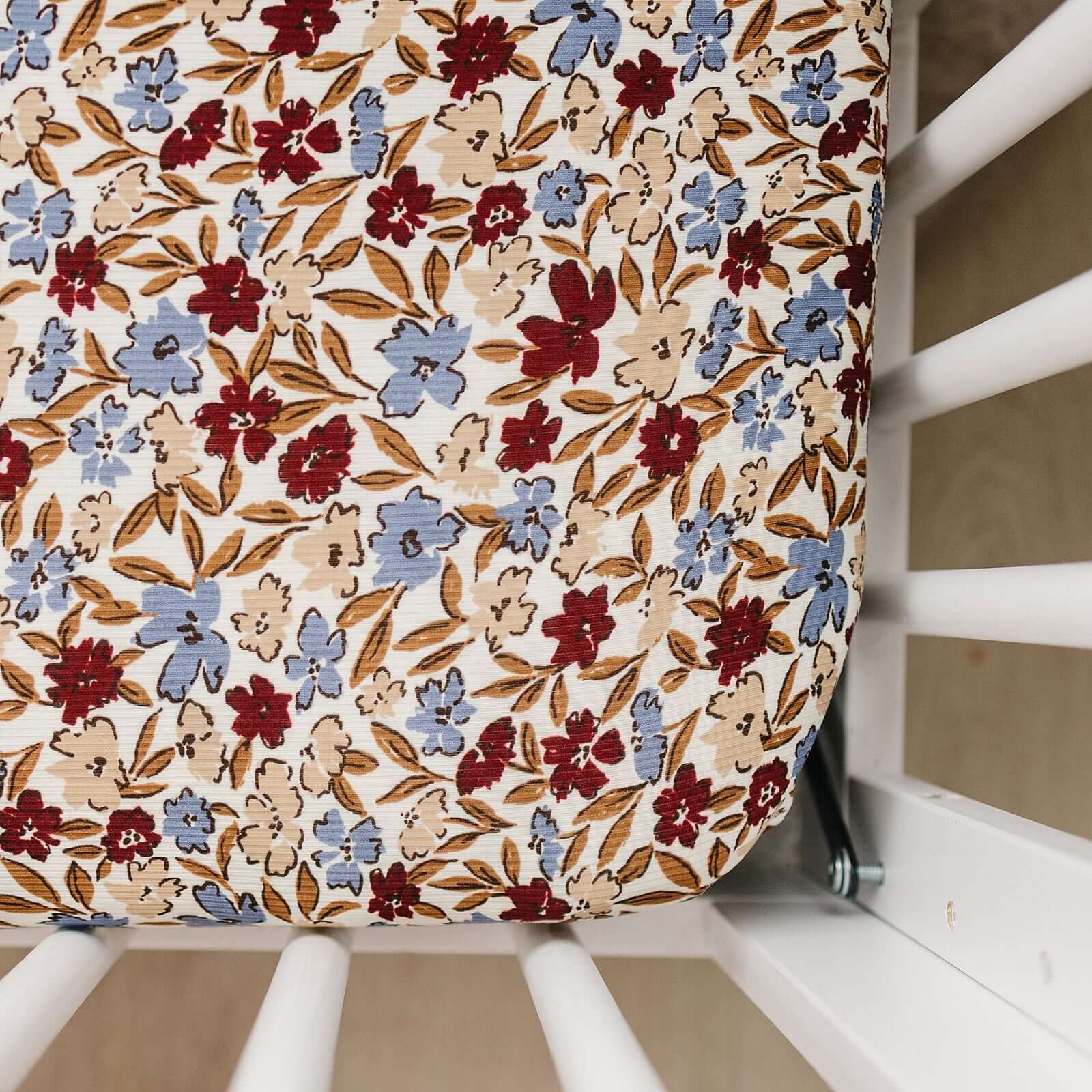 Desert Floral Ribbed Bamboo Stretch Crib Sheet | Milk & Baby