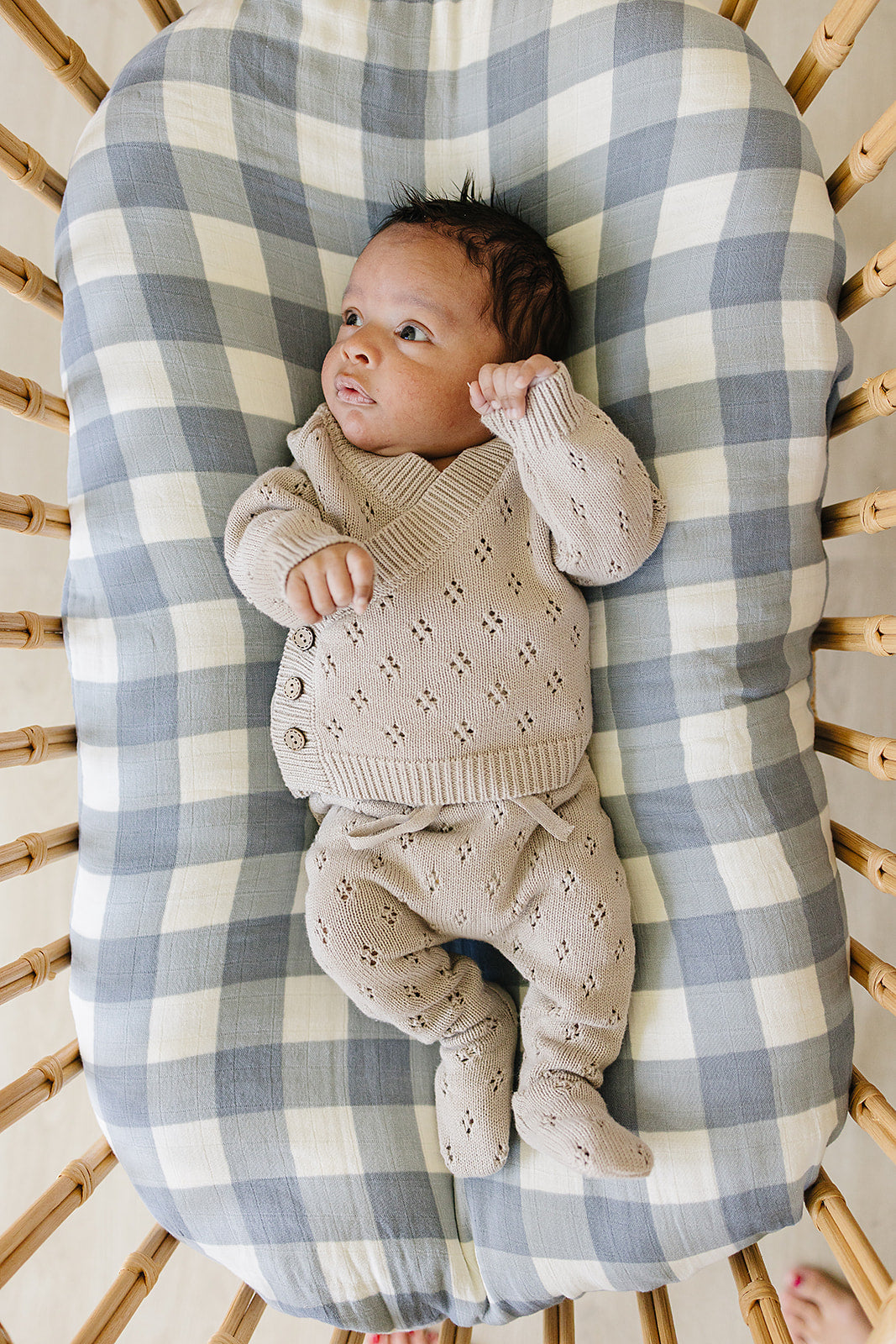 Taupe Pointelle Knit Set | Milk & Baby