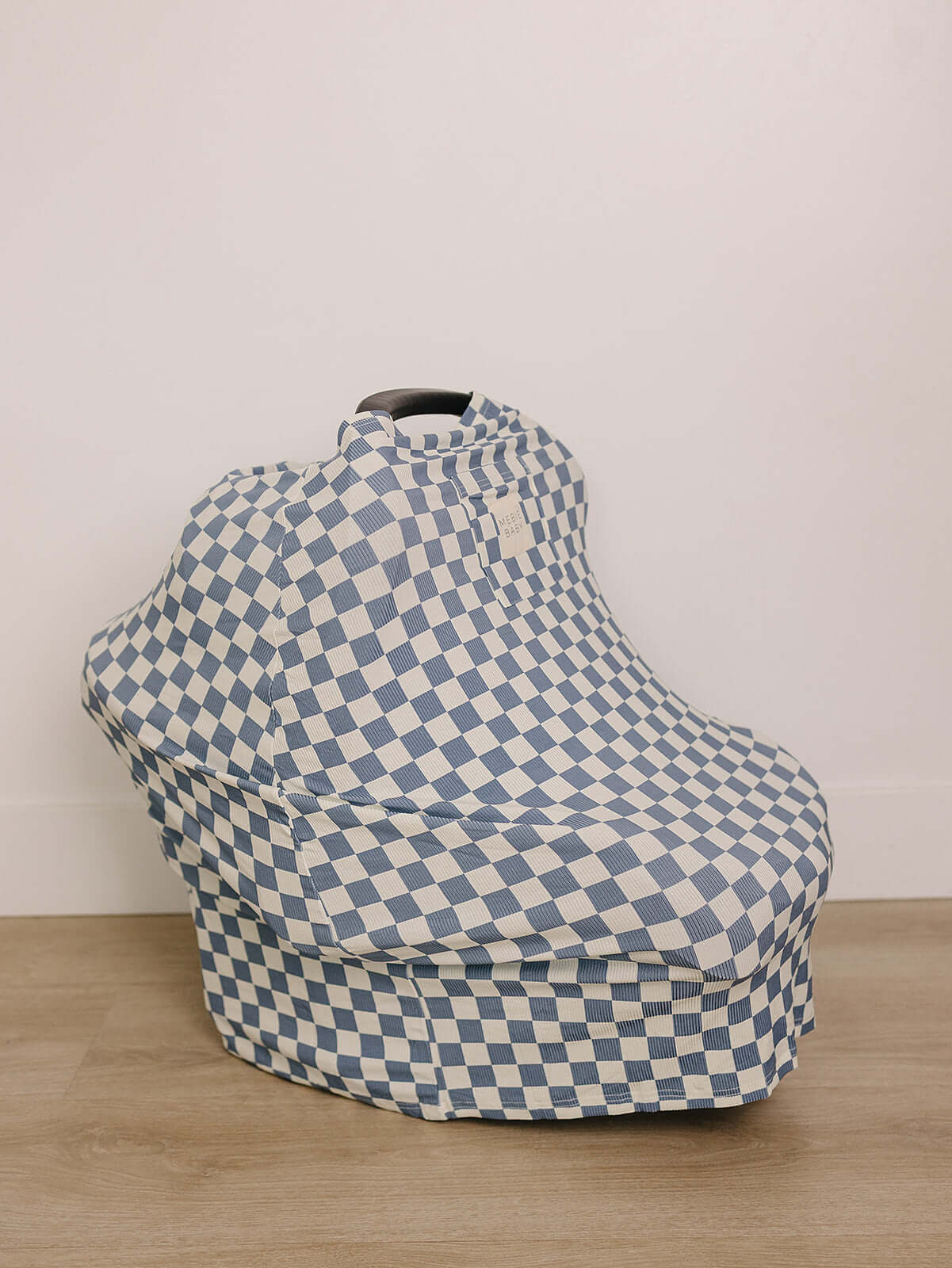 Blue Checkered Ribbed Bamboo Multi-Use Cover | Milk & Baby