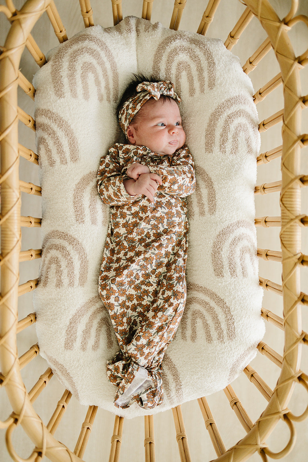 Cream Magnolia Bamboo Knot Gown | Milk & Baby