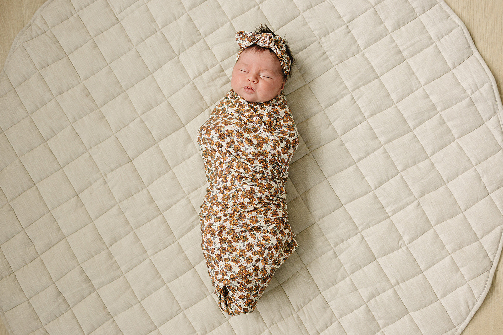 Cream Magnolia Bamboo Stretch Swaddle | Milk & Baby
