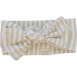 Taupe Stripe Ribbed Bamboo Head Wrap | Milk & Baby