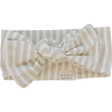 Taupe Stripe Ribbed Bamboo Head Wrap | Milk & Baby
