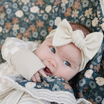 Taupe Checkered Bamboo Head Wrap | Milk & Baby
