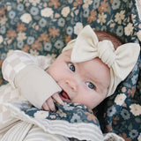Taupe Checkered Bamboo Head Wrap | Milk & Baby