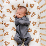 Charcoal Organic Cotton Ribbed Zipper