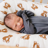 Charcoal Organic Cotton Ribbed Zipper