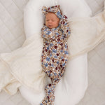 Desert Floral Ribbed Bamboo Knot Gown | Milk & Baby