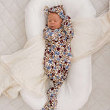 Desert Floral Ribbed Bamboo Knot Gown | Milk & Baby