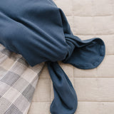 Navy Organic Cotton Ribbed Knot Gown