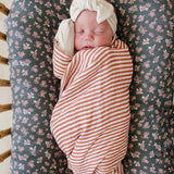 Pink Stripes Muslin Swaddle Blanket | Milk & Baby