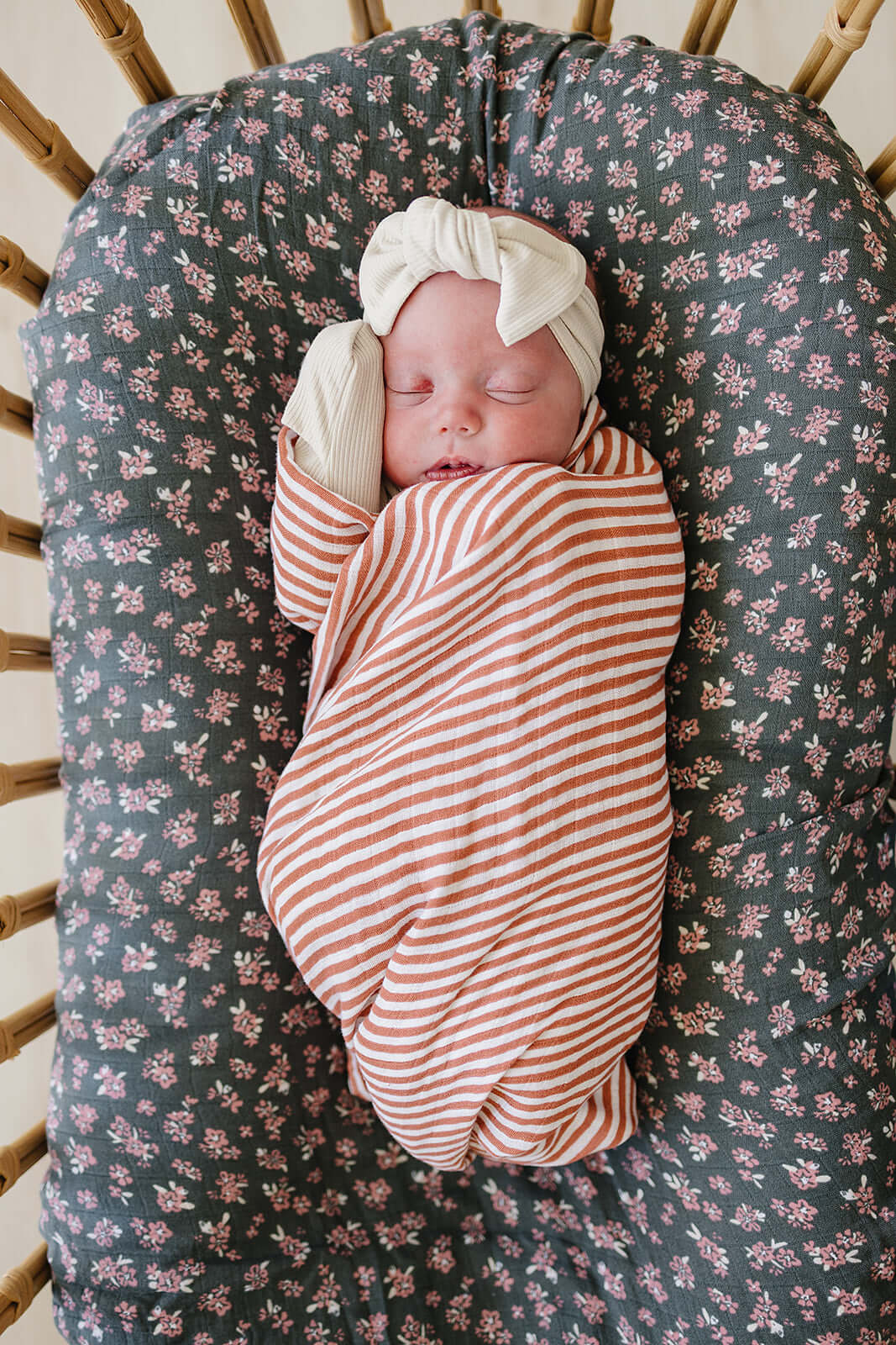 Pink Stripes Muslin Swaddle Blanket | Milk & Baby
