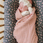Pink Stripes Muslin Swaddle Blanket | Milk & Baby