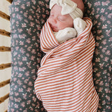 Pink Stripes Muslin Swaddle Blanket | Milk & Baby