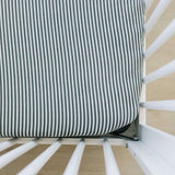 Green Stripes Muslin Crib Sheet | Milk & Baby