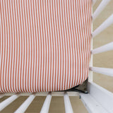 Pink Stripes Muslin Crib Sheet | Milk & Baby
