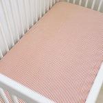 Pink Stripes Muslin Crib Sheet | Milk & Baby