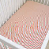 Pink Stripes Muslin Crib Sheet | Milk & Baby