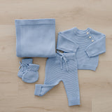 French Blue Knit Booties