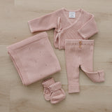 Blush Pink Knit Wrap Set