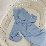 French Blue Knit Booties