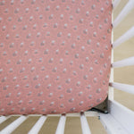 Vintage Pink Floral Muslin Crib Sheet | Milk & Baby