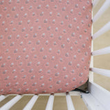 Vintage Pink Floral Muslin Crib Sheet | Milk & Baby
