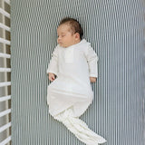 Green Stripes Muslin Crib Sheet | Milk & Baby