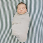 Green Stripes Muslin Crib Sheet | Milk & Baby