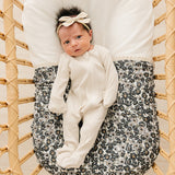 Cream Ribbed Bamboo Zipper