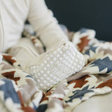 Cream Ribbed Bamboo Zipper