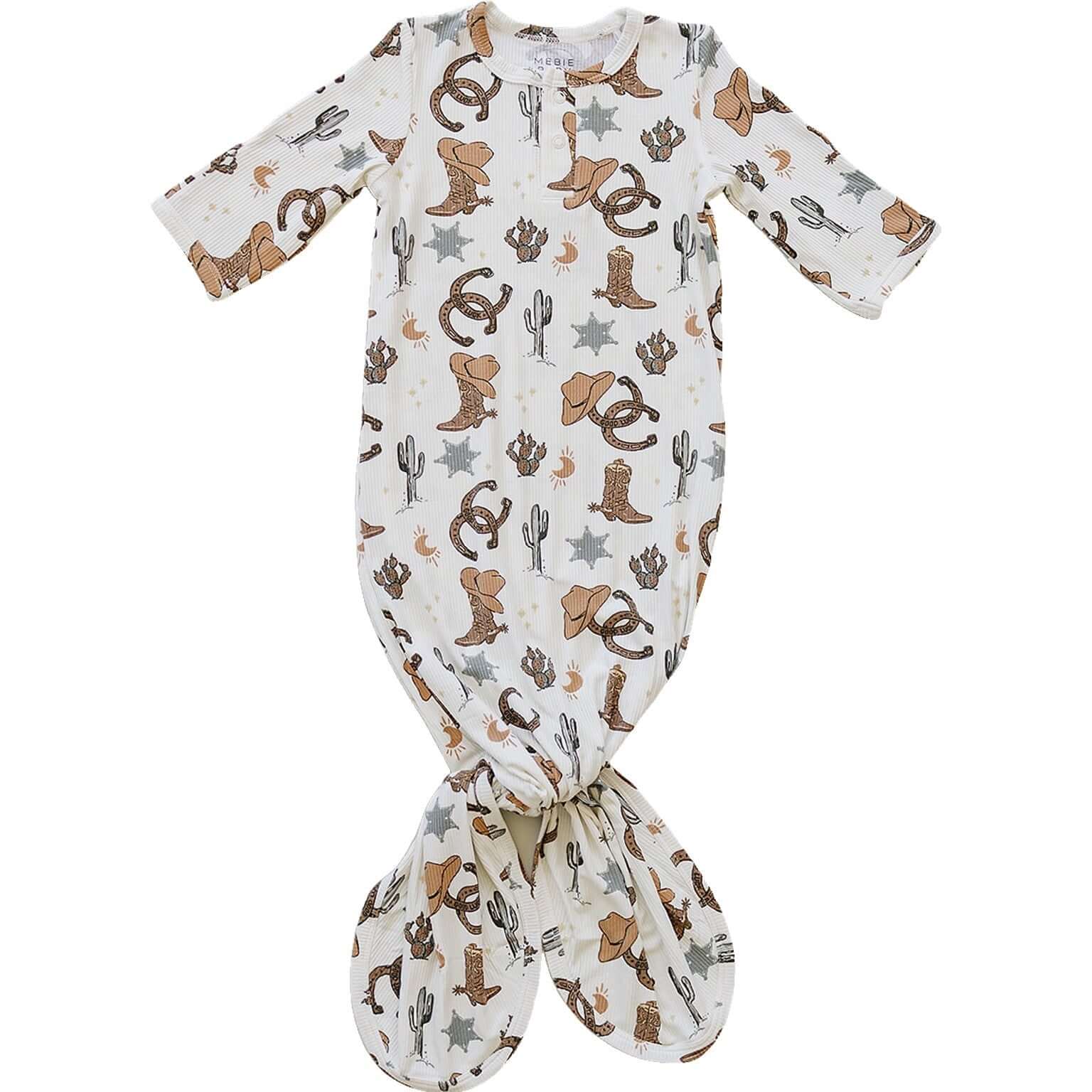 Outlaw Cowboy Ribbed Bamboo Knot Gown | Milk & Baby