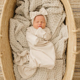 Cream Ribbed Bamboo Knot Gown