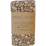 Brown Floral Ribbed Bamboo Stretch Swaddle | Milk & Baby