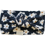 Navy Daisy Ribbed Bamboo Head Wrap | Milk & Baby