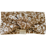 Brown Floral Ribbed Bamboo Head Wrap | Milk & Baby