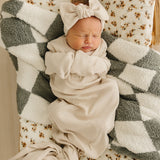 Cream Ribbed Bamboo Knot Gown