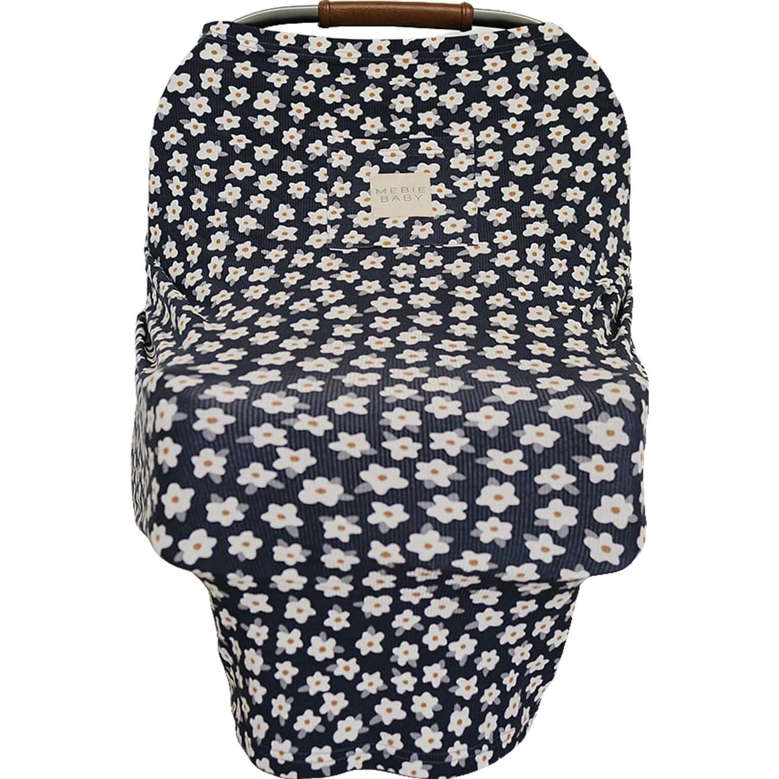 Navy Daisy Ribbed Bamboo Multi-Use Cover | Milk & Baby