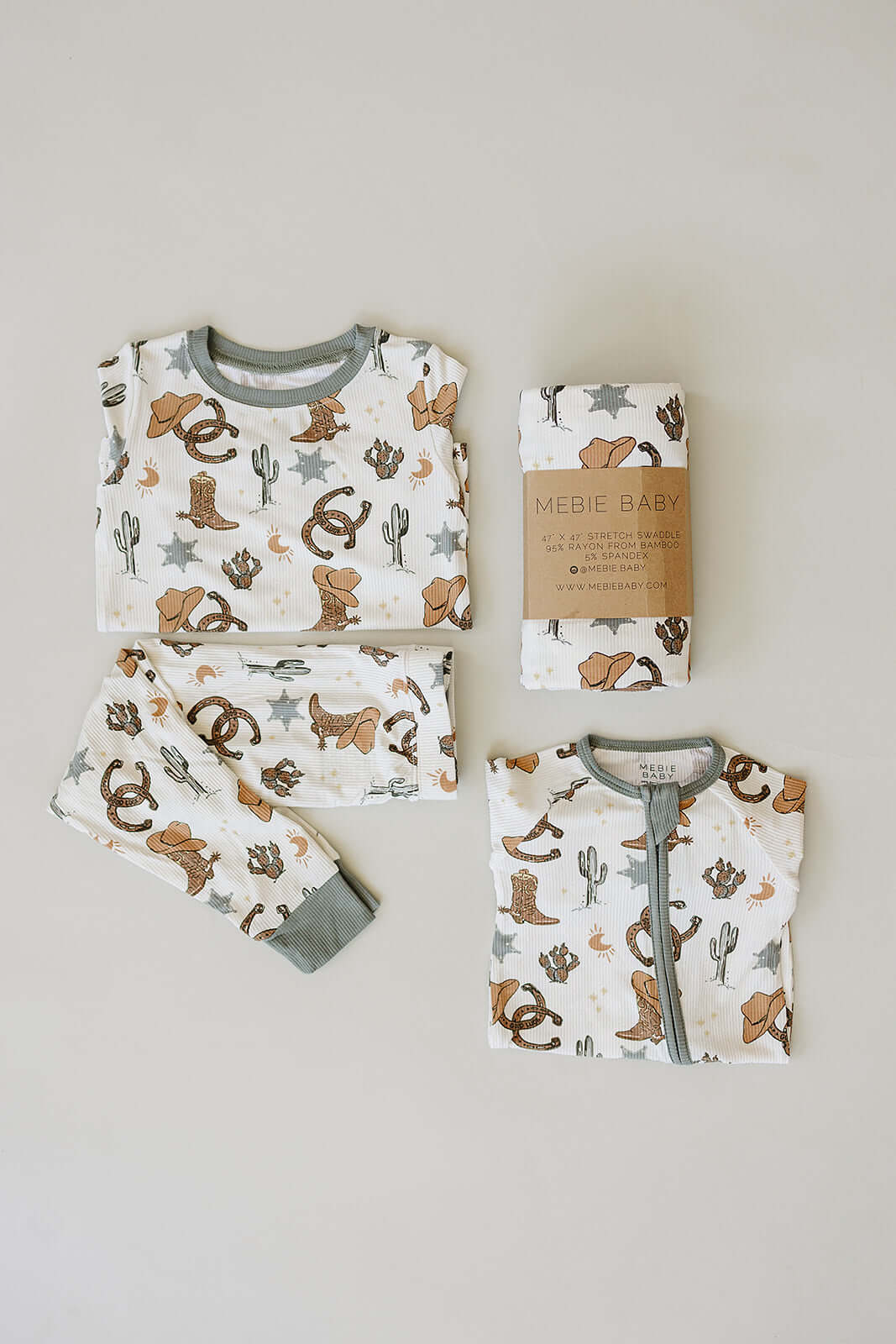 Outlaw Cowboy Ribbed Bamboo Zipper | Milk & Baby