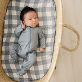 Dusty Blue Bamboo Footed Zipper