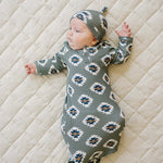 Southwest Aztec Ribbed Bamboo Knot Gown | Milk & Baby