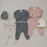Charcoal Bodysuit Waffle Set | Milk & Baby