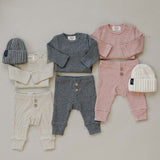 Charcoal Bodysuit Waffle Set | Milk & Baby