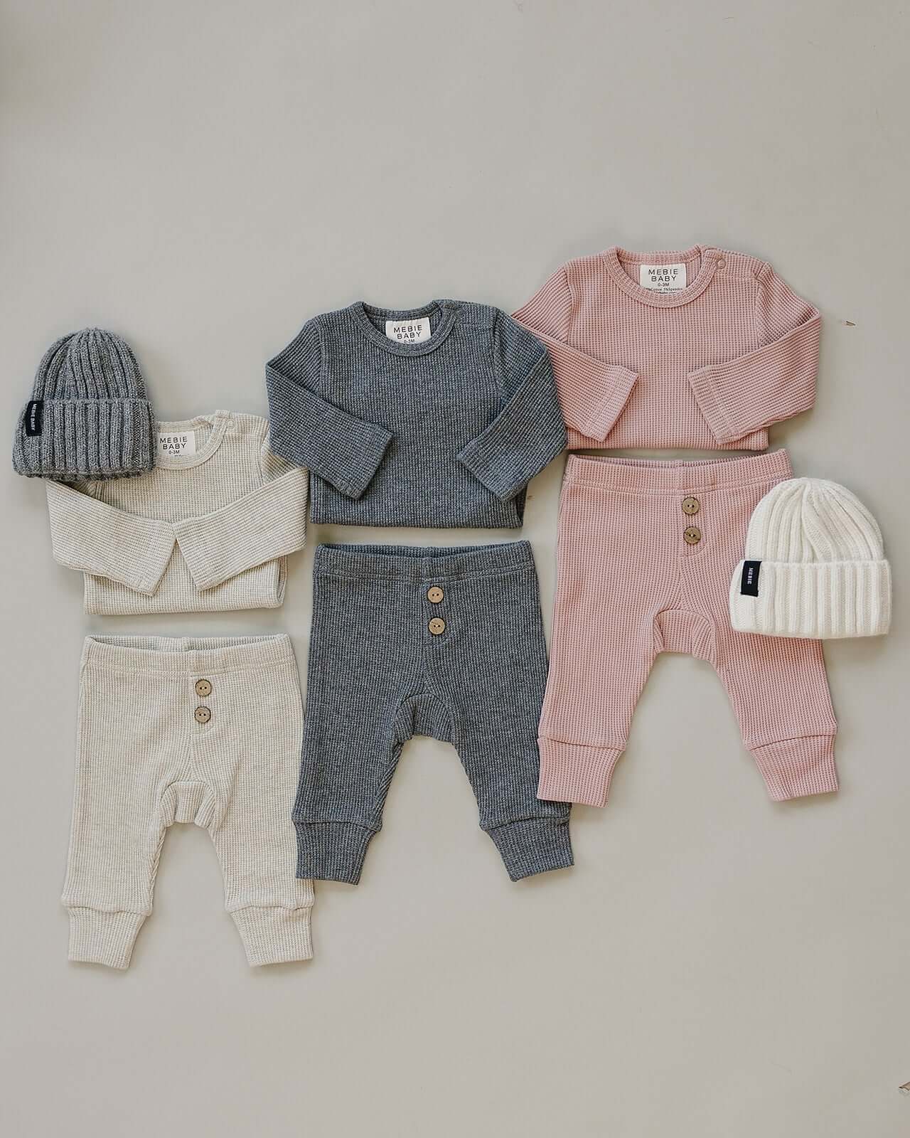 Charcoal Bodysuit Waffle Set | Milk & Baby