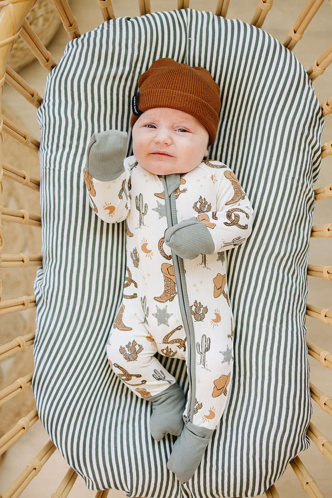 Outlaw Cowboy Ribbed Bamboo Zipper | Milk & Baby