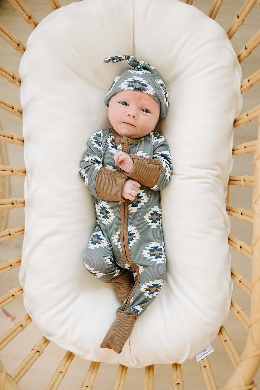 Southwest Aztec Ribbed Bamboo Zipper | Milk & Baby