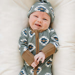 Southwest Aztec Ribbed Bamboo Newborn Knot Hat | Milk & Baby